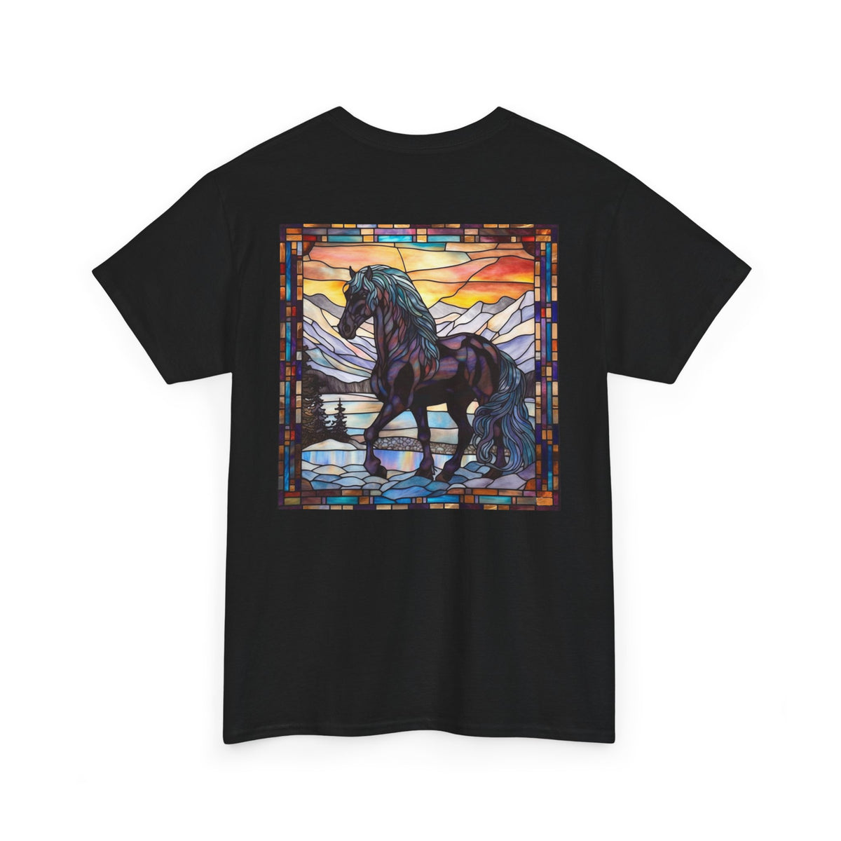 SMF Stained Glass Friesian Unisex Heavy Cotton Tee