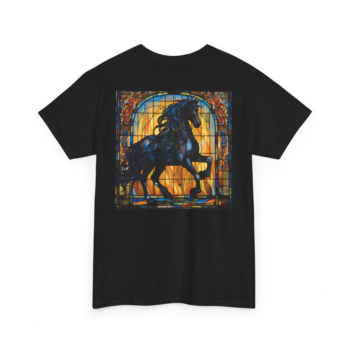 SMF Stained Glass Friesian 2 Unisex Heavy Cotton T-Shirt